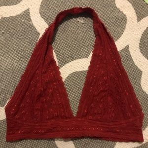 Charlotte Ruse Red Halter Bralette